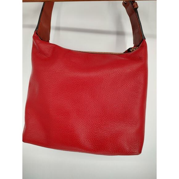 Dooney & Bourke Red Paige Sac Large Shoulder Bag Pebble Grain Leather Tassels - Picture 2 of 16